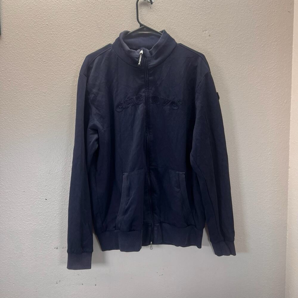 CHERVO Long Sleeve Mens Pullover Jacket Navy‎ Blue Size 56 (US XL) Full Zip